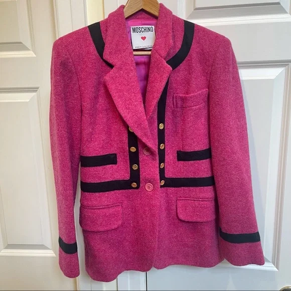 Moschino Pret-A-Porter VINTAGE Magenta Pink Wool Blazer